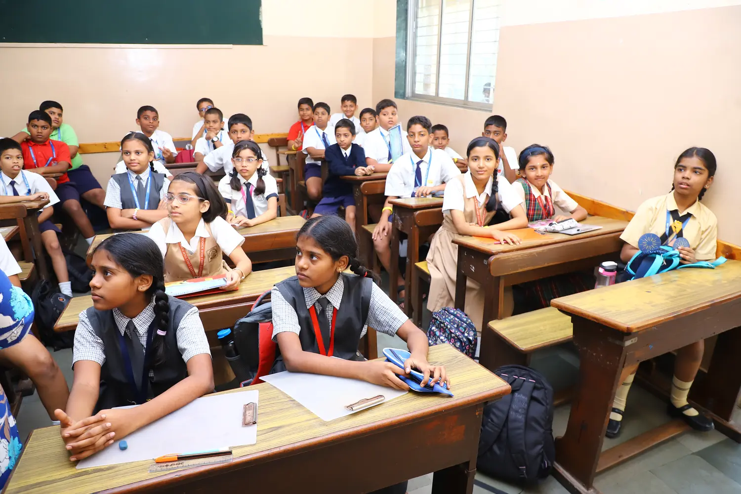 Students gathered for a classroom competition